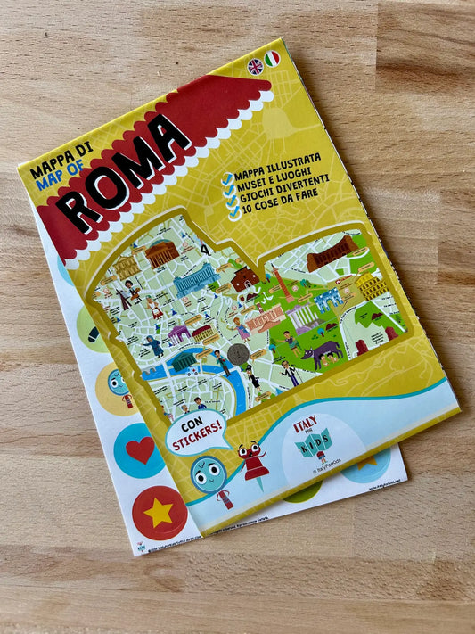 Foto mappa roma bambini chiusa con adesivi