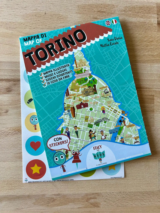 Foto mappa torino bambini chiusa con adesivi