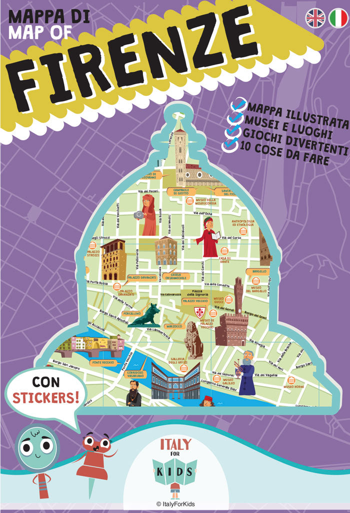 Mappa di Firenze illustrata - Italy For Kids