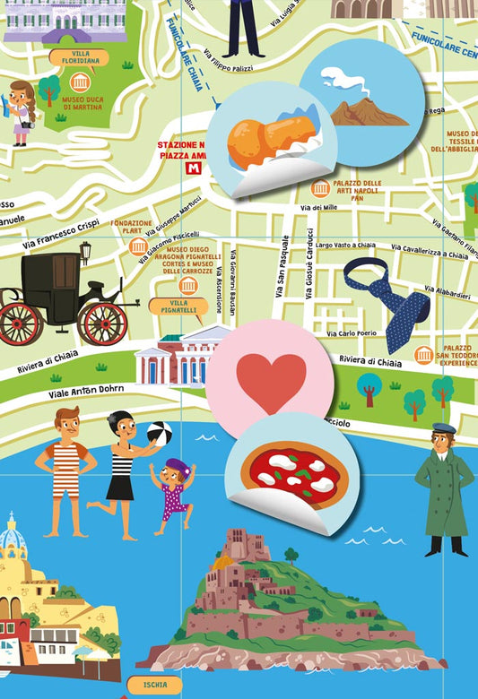 Mappa di Napoli illustrata - Italy For Kids
