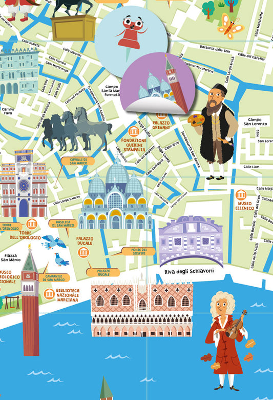 Mappa di Venezia illustrata - Italy For Kids