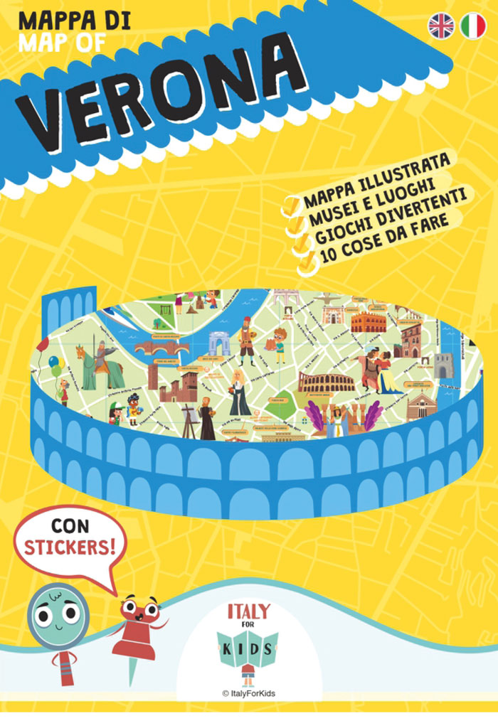 Mappa di Verona illustrata - Italy For Kids