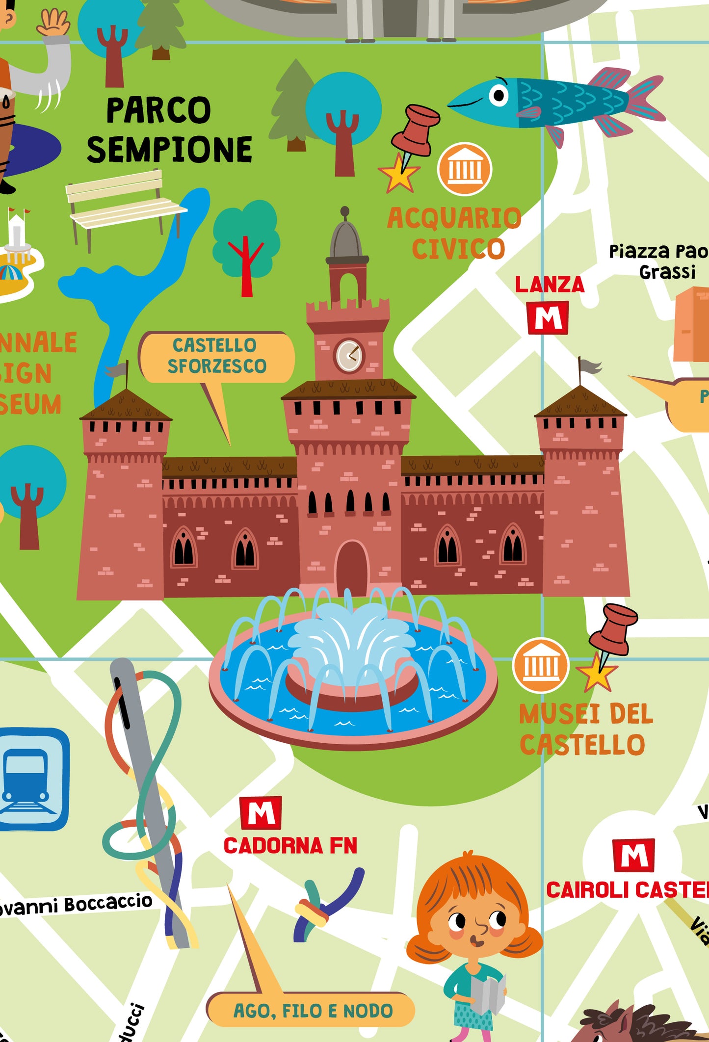 Novità! Mappa di Milano Illustrata. Con adesivi.