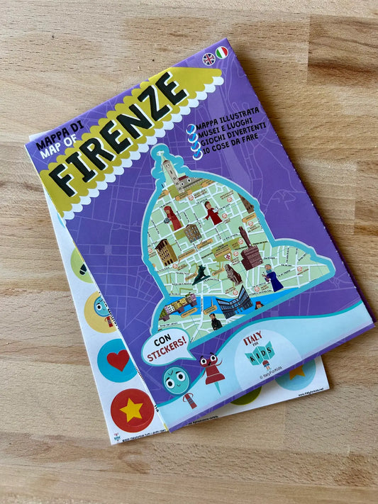 foto mappa firenze bambini chiusa con adesivi