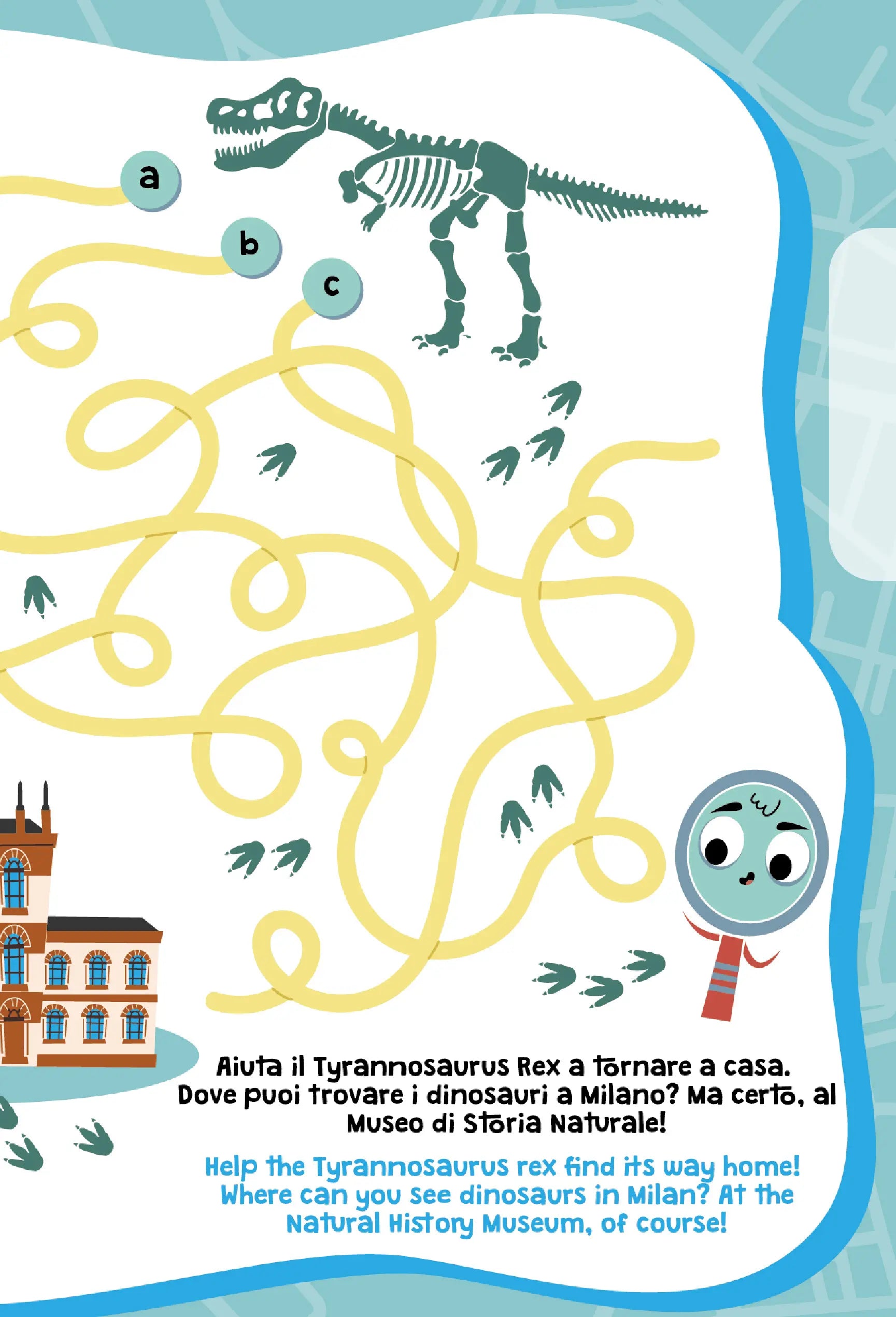 Dettaglio mappa di Milano illustrata con adesivi per bambini