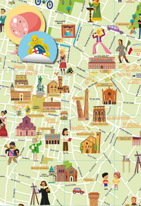 Mappa di Bologna illustrata