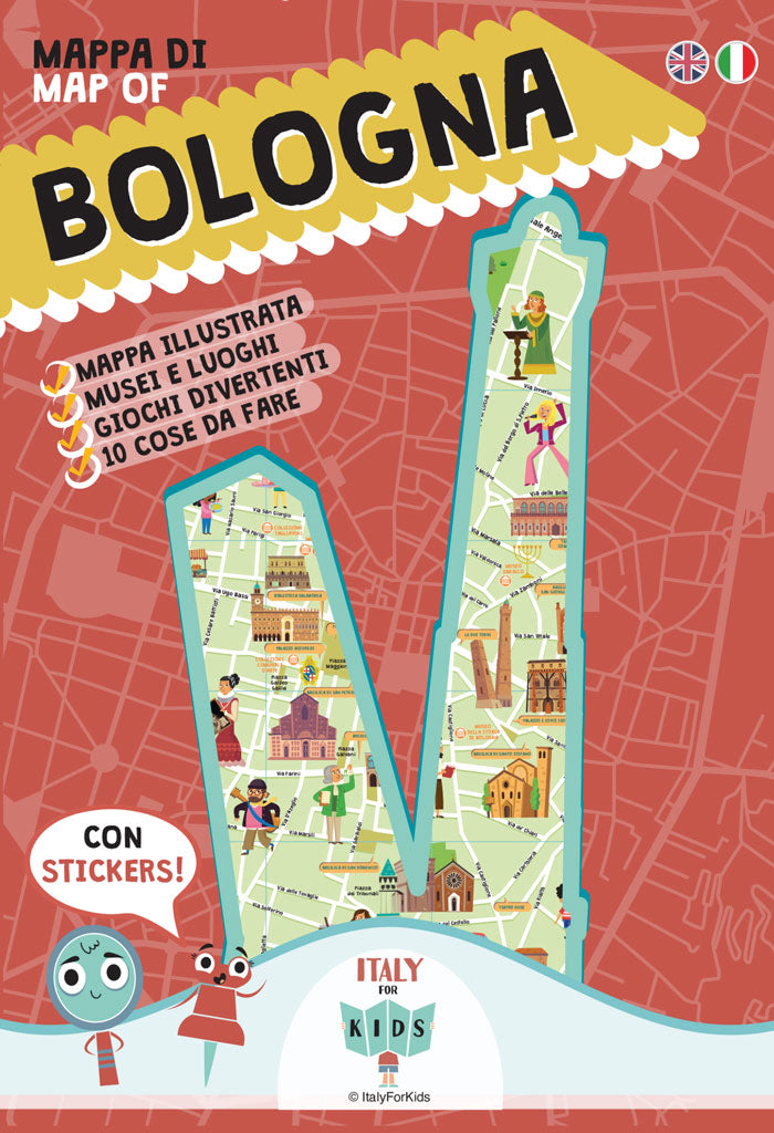 Mappa di Bologna illustrata - Italy For Kids