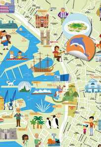 Mappa di Genova illustrata