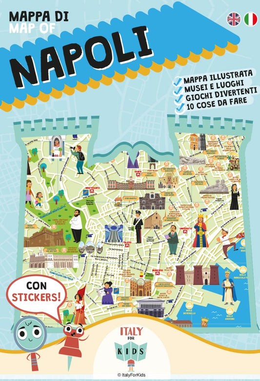Mappa di Napoli illustrata - Italy For Kids
